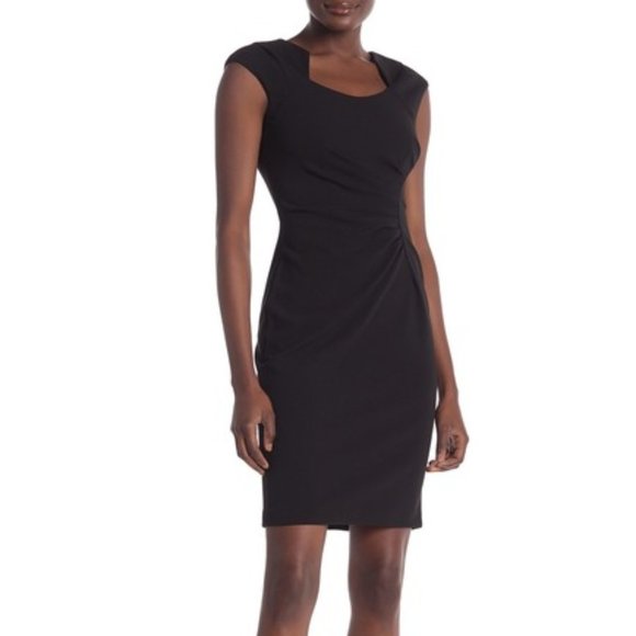 SOLD Calvin Klein Womens Black Sheath Cap Sleeve Dress Sz 14 NWT - Picture 7 of 9